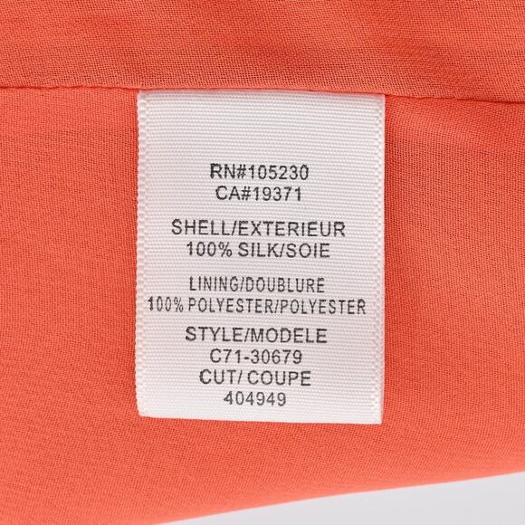 JOIE Womens Embroidered Silk Dress Size S Orange Boho Sleeveless Pin Tuck Lined - Picture 8 of 13